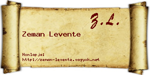 Zeman Levente névjegykártya